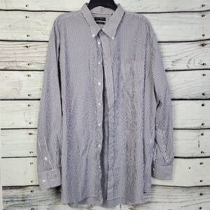 Lauren Ralph Lauren Men’s 20 Tall Fit Blue White Stripe Dress Shirt 36/37 Sleeve
